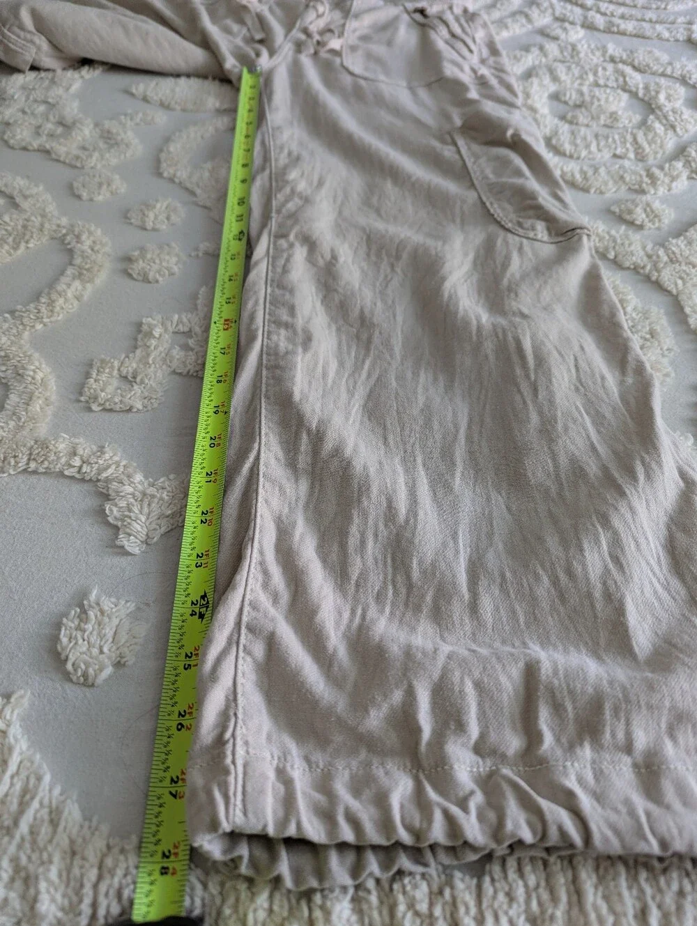 American Eagle Dreamy Drape Baggy Wide Leg Pants Linen Blend Gorpcore 4 Short - Picture 7 of 9